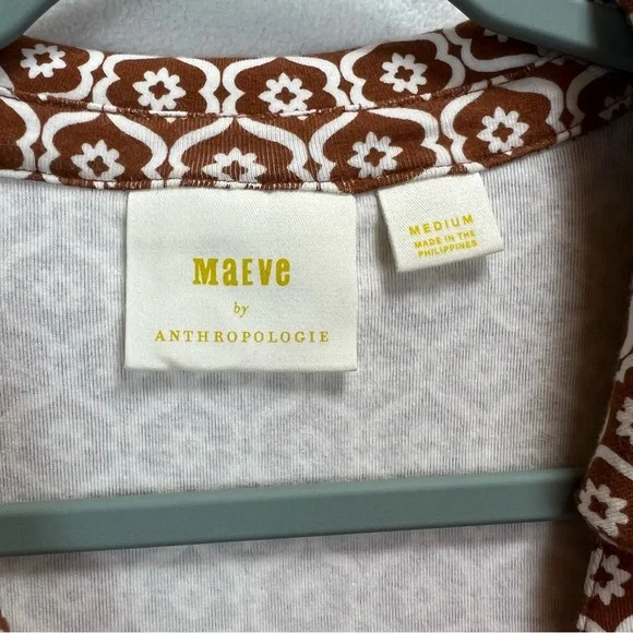 Anthropologie Maeve Ruched Shirt Size Medium Retro Graphic Print Y2K Inspired - Picture 3 of 9